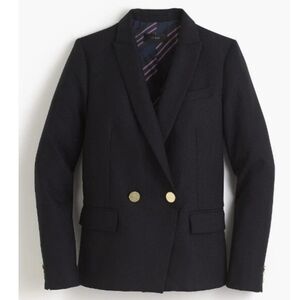 J. Crew Dover Double Breasted Blazer Italian Wool Navy Size 8